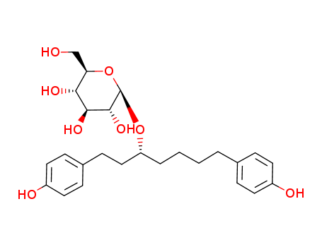 Molecular Structure of 104109-45-7 (b-D-Glucopyranoside,(1R)-5-(4-hydroxyphenyl)-1-[2-(4-hydroxyphenyl)ethyl]pentyl)