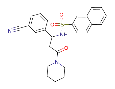 Naphthalene-2-sulfonic acid [1-(3-cyano-phenyl)-3-oxo-3-piperidin-1-yl-propyl]-amide