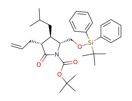 (3R,4R,5R)-3-allyl-5-(tert-butyldiphenylsilanyloxymethyl)-4-isobutyl-2-oxopyrrolidine-1-carboxylic acid tert-butyl ester