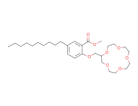 Molecular Structure of 87708-36-9 (5-Decyl-2-(1,4,7,10,13-pentaoxa-cyclopentadec-2-ylmethoxy)-benzoic acid methyl ester)