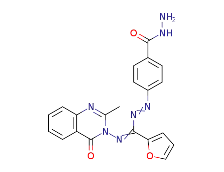 4-<<<<2-methyl-4-oxo-3(4H)quinazolino>-imino>furfuryl>azo>benzoic acid hydrazide