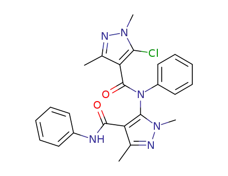 5-chloro-N-<1,3-dimethyl-4-(phenylcarbamoyl)pyrazol-5-yl>-1,3-dimethyl-N-phenylpyrazole-4-carboxamide