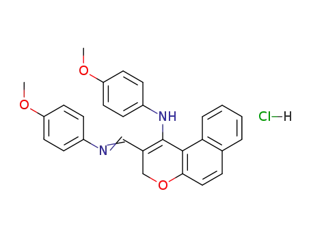 3H-Naphtho[2,1-b]pyran-1-amine,
N-(4-methoxyphenyl)-2-[[(4-methoxyphenyl)imino]methyl]-,
monohydrochloride