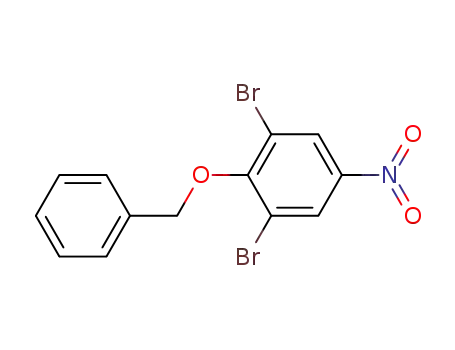 Molecular Structure of 179246-22-1 (Benzene, 1,3-dibromo-5-nitro-2-(phenylmethoxy)-)