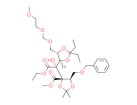 ethyl [2R,2(1R,2S),3S,4R]-5-benzyloxy-2-[1,2-(diethylmethylenedioxy)-3-[(2-methoxyethoxy)methoxy]propyl]-3,4-(dimethylmethylenedioxy)-2-hydroxy-3-(methoxycarbonyl)pentanoate