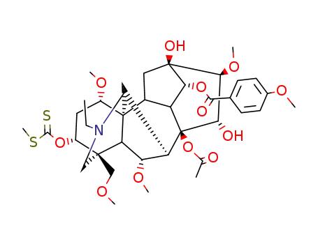 Molecular Structure of 139617-12-2 (3-O-(S-methyl)thiocarbonyljesaconitine)