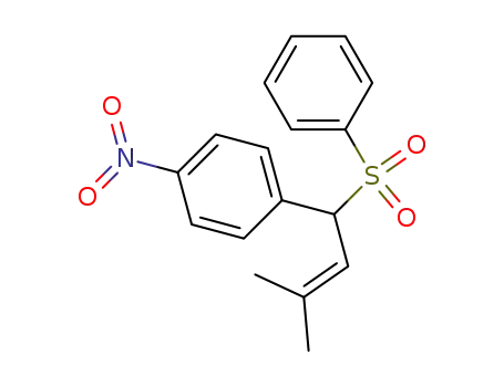 Molecular Structure of 88958-90-1 (Benzene, 1-[3-methyl-1-(phenylsulfonyl)-2-butenyl]-4-nitro-)