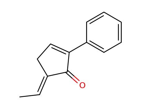 Molecular Structure of 89868-72-4 (2-Cyclopenten-1-one, 5-ethylidene-2-phenyl-, (E)-)