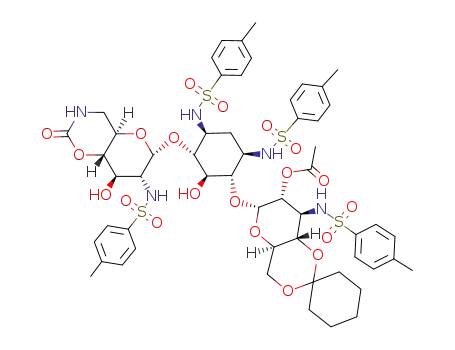 2''-O-Acetyl-6'-N,4'-O-carbonyl-4'',6''-O-cyclohexylidene-1,3,2',3''-tetra-N-tosylkanamycin B