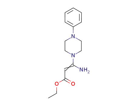 Molecular Structure of 79823-34-0 (ETHYL 3-AMINO-3-(4-PHENYLPIPERAZINO)ACRYLATE)