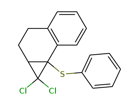 Molecular Structure of 126745-21-9 (1,1-dichloro-1a,2,3,7b-tetrahydro-7b-(phenylthio)-1H-cyclopropa<a>naphthalene)