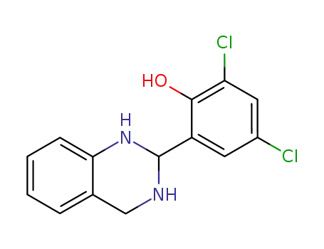 Molecular Structure of 84571-34-6 (Phenol, 2,4-dichloro-6-(1,2,3,4-tetrahydro-2-quinazolinyl)-)