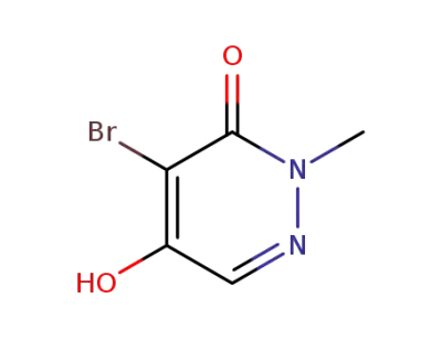 Molecular Structure of 64178-59-2 (4-BROMO-5-HYDROXY-2-METHYL-2H-PYRIDAZIN-3-ONE)