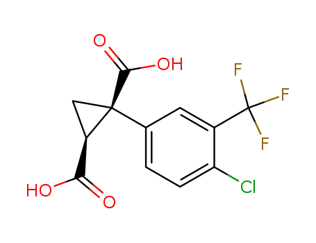 Molecular Structure of 66504-65-2 (1,2-Cyclopropanedicarboxylic acid,
1-[4-chloro-3-(trifluoromethyl)phenyl]-, cis-)