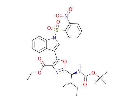 (S,S)-ethyl 2-(1-tert-butoxycarbonylamino-2-methyl-butyl)-5-[1-(2-nitrobenzenesulfonyl)indol-3-yl]oxazole-4-carboxylate