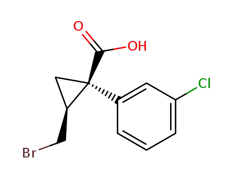 Cyclopropanecarboxylic acid, 2-(bromomethyl)-1-(3-chlorophenyl)-, cis-
