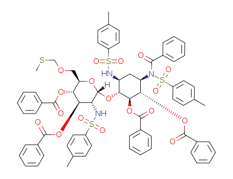 1-N-3',4',5,6-tetra-O-benzoyl-6'-O-methylthiomethyl-1,3,2'-tri-N-p-tolylsulfonylparomamine