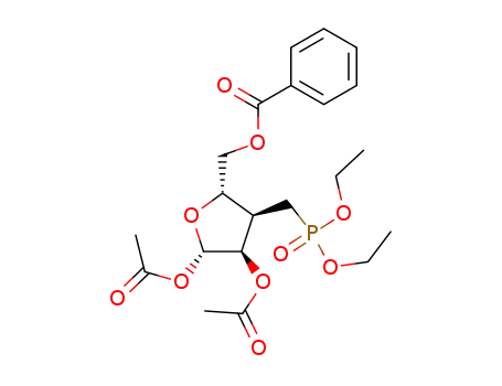 1,2-di-O-acetyl-5-O-benzoyl-3-deoxy-3-O-(diethoxyphosphonomethyl)-β-D-ribofuranose