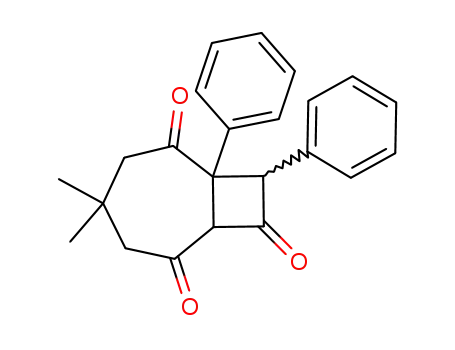 Molecular Structure of 106661-50-1 (Bicyclo[5.2.0]nonane-2,6,8-trione, 4,4-dimethyl-1,9-diphenyl-)