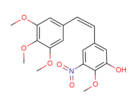 Molecular Structure of 519060-27-6 (2-Methoxy-3-nitro-5-[(Z)-2-(3,4,5-trimethoxy-phenyl)-vinyl]-phenol)