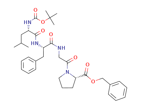 Molecular Structure of 112302-78-0 (L-Proline,
1-[N-[N-[N-[(1,1-dimethylethoxy)carbonyl]-L-leucyl]-L-phenylalanyl]glycyl]-
, phenylmethyl ester)