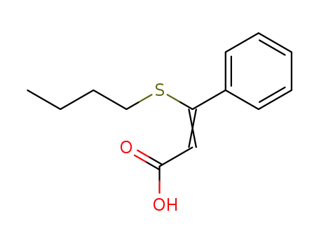 Molecular Structure of 109480-90-2 ((E)-3-Butylsulfanyl-3-phenyl-acrylic acid)