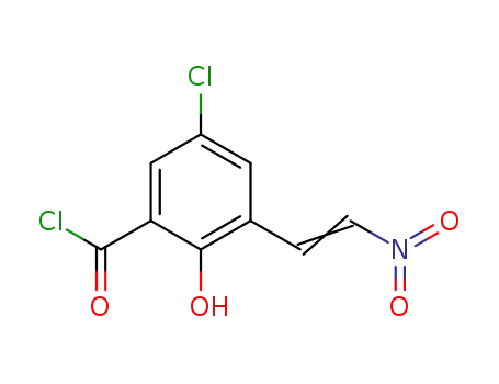 Molecular Structure of 111870-29-2 (5-chloro-2-hydroxy-3-[(E)-2-nitroethenyl]benzoyl chloride)