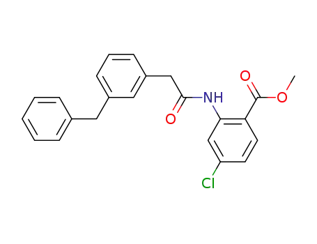 Molecular Structure of 155172-81-9 (2-[2-(3-Benzyl-phenyl)-acetylamino]-4-chloro-benzoic acid methyl ester)