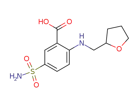 Molecular Structure of 4818-84-2 (5-sulfamoyl-N-(tetrahydrofurfuryl)anthranilic acid)