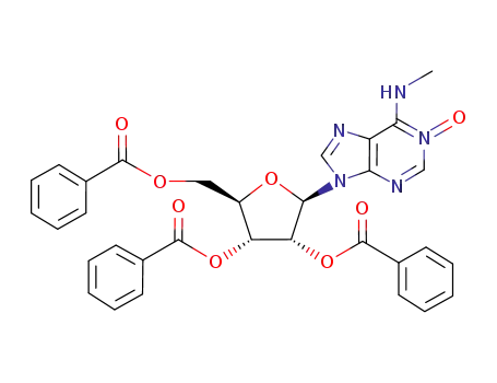 Molecular Structure of 113509-55-0 (Adenosine, N-methyl-, 2',3',5'-tribenzoate, 1-oxide)
