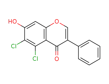 Molecular Structure of 112954-02-6 (4H-1-Benzopyran-4-one, 5,6-dichloro-7-hydroxy-3-phenyl-)