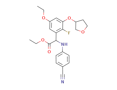 (4-cyano-phenylamino)-[3-ethoxy-2-fluoro-5-(tetrahydro-furan-3-yloxy)-phenyl]-acetic acid ethyl ester