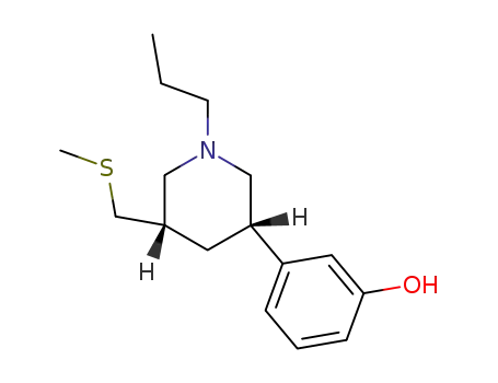 Molecular Structure of 97000-20-9 (3-(3-hydroxyphenyl)-5-((methylmercapto)methyl)-N-n-propylpiperidine)