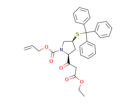 (2S,4S)-2-[(1-oxo-2-ethoxycarbonyl)ethyl]-4-tritylthio-1-(allyloxycarbonyl)pyrrolidine