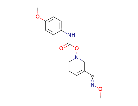 3-PYRIDINECARBOXALDEHYDE,1,2,5,6-TETRAHYDRO-1-((((4-METHOXYPHENYL)AMINO)CARBONYL)OXY)-,3-(O-METHYLOXIME),(E)-