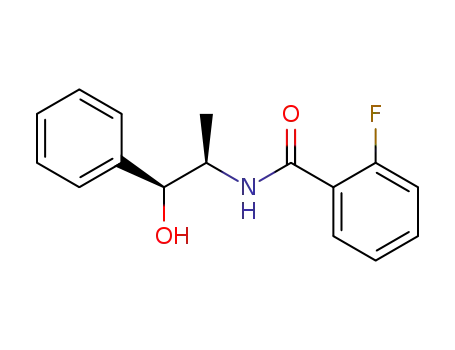 Molecular Structure of 111904-58-6 (2-Fluoro-N-((1R,2S)-2-hydroxy-1-methyl-2-phenyl-ethyl)-benzamide)
