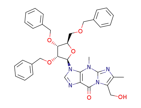 3,4-Dihydro-7-(hydroxymethyl)-4,6-dimethyl-3-(2,3,5-tri-O-benzyl-β-D-ribofuranosyl)-9H-imidazo<1,2-a>purin-9-one