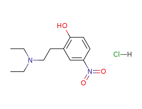Molecular Structure of 129295-72-3 (N,N-Diethyl-2-(2'-hydroxy-5'-nitrophenyl)ethylamine hydrochloride)