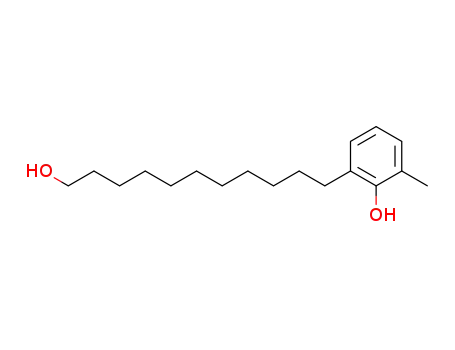 Molecular Structure of 112998-63-7 (11-(2'-hydroxy-3'methylphenyl)-1-undecanol)