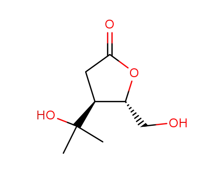 Molecular Structure of 136265-74-2 ((4S,5S)-5-hydroxymethyl-4-C-(1-hydroxy-1-methylethyl)tetrahydrofuran-2-one)