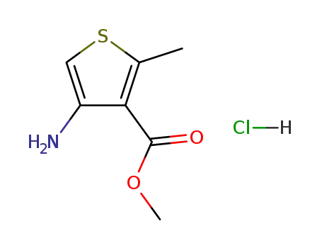 Molecular Structure of 78648-43-8 (3-Thiophenecarboxylic acid, 4-amino-2-methyl-, methyl ester,
hydrochloride)