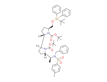 (2S,5S,2'S,5'S,1''S)-2-[N'-tert-butoxycarbonyl-5'-(tert-butyldiphenylsilyloxy)methyl]-pyrrolidin-2'-yl-5-[N-tert-butoxycarbonyl-1''-(N''-benzyl-N''-tosyl)amino]-ethyl-pyrrolidine