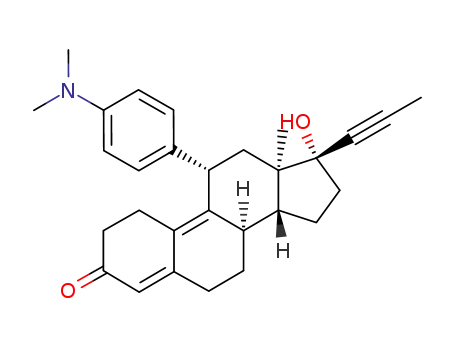 ent-17α-(prop-1-ynyl)-17β-hydroxy-11β-<4-(N,N-dimethylamino)-phenyl>-4,9-estradien-3-one
