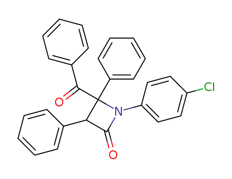 Molecular Structure of 84197-59-1 (2-Azetidinone, 4-benzoyl-1-(4-chlorophenyl)-3,4-diphenyl-)