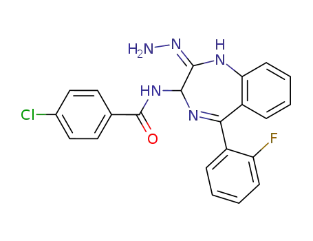 4-Chloro-N-[5-(2-fluoro-phenyl)-2-hydrazono-2,3-dihydro-1H-benzo[e][1,4]diazepin-3-yl]-benzamide