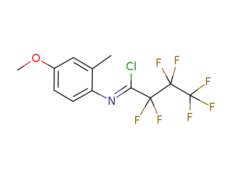 Molecular Structure of 923569-77-1 (N-(4-METHOXY-2-METHYLPHENYL)-2,2,3,3,4,4,4-HEPTAFLUOROBUTANIMIDOYL CHLORIDE)