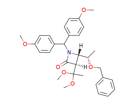 (3S,4S)-4-<(S)-1-Benzyloxyethyl>-1-di-p-anisylmethyl-3-(1,1-dimethoxyethyl)-2-azetidinone