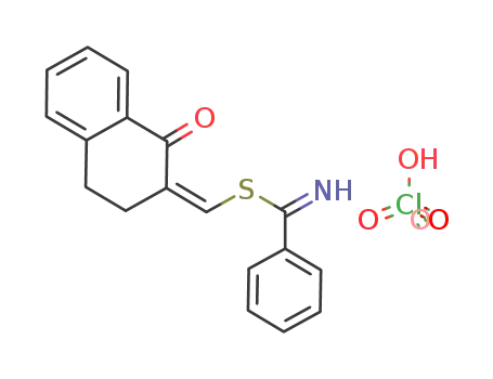 Molecular Structure of 83251-64-3 (Thiobenzimidic acid 1-oxo-3,4-dihydro-1H-naphthalen-(2Z)-ylidenemethyl ester; compound with perchloric acid)