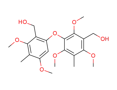 Molecular Structure of 97944-55-3 (Benzenemethanol,
3-[2-(hydroxymethyl)-3,5-dimethoxy-4-methylphenoxy]-2,4,6-trimethoxy-
5-methyl-)