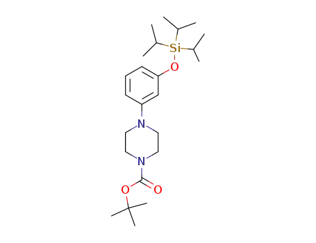 Molecular Structure of 862261-23-2 (4-(3-triisopropylsilanyloxy-phenyl)-piperazine-1-carboxylic acid <i>tert</i>-butyl ester)